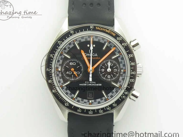 1224 Racing Master Chronometer OMF 1:1 Best Edition Black Dial Orange Hand on Black Leather Strap A Contemporary 7999